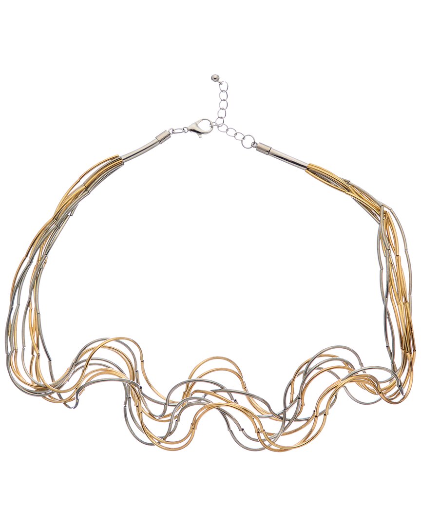 Juvell 18k Two-tone Plated Flexible Spaghetti Necklace
