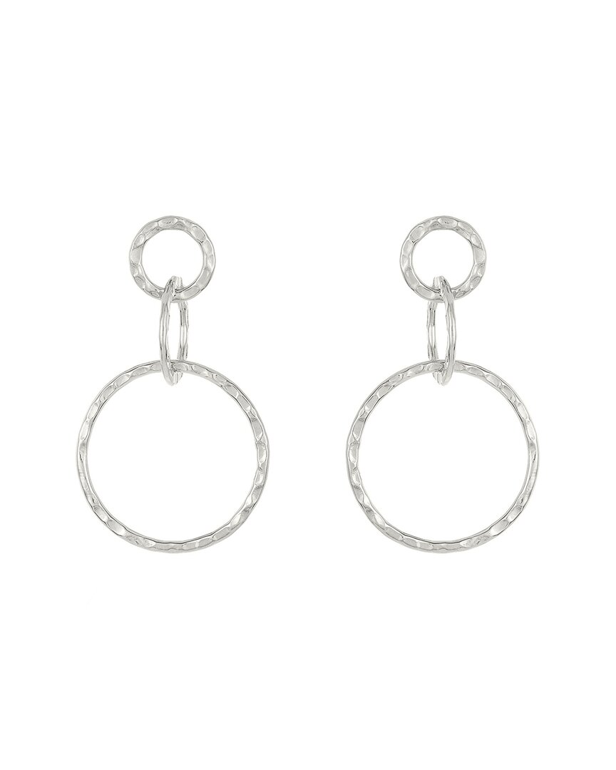Sterling Forever Silver Hammered Drop Earrings