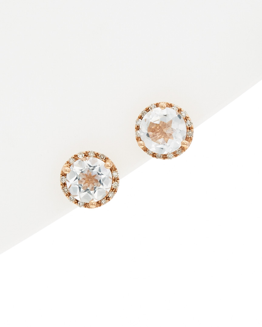 Diana M. Fine Jewelry 14K Rose Gold 3.07 ct. tw. Diamond & Topaz Studs