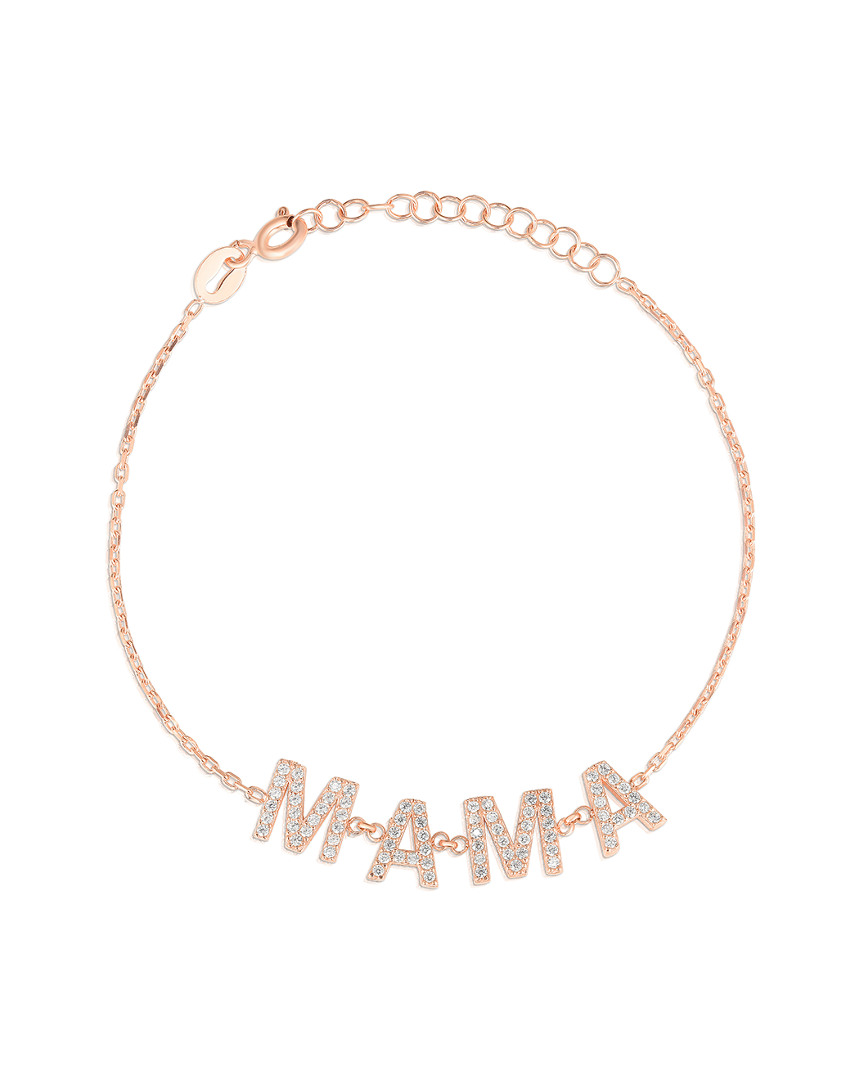 Sphera Milano 18k Rose Gold Vermeil Cz Mama Bracelet