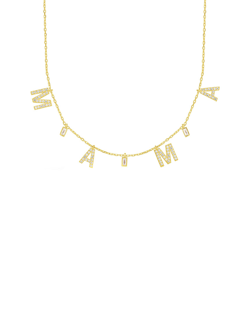 Sphera Milano 18k Gold Over Silver Cz Mama Charm Necklace