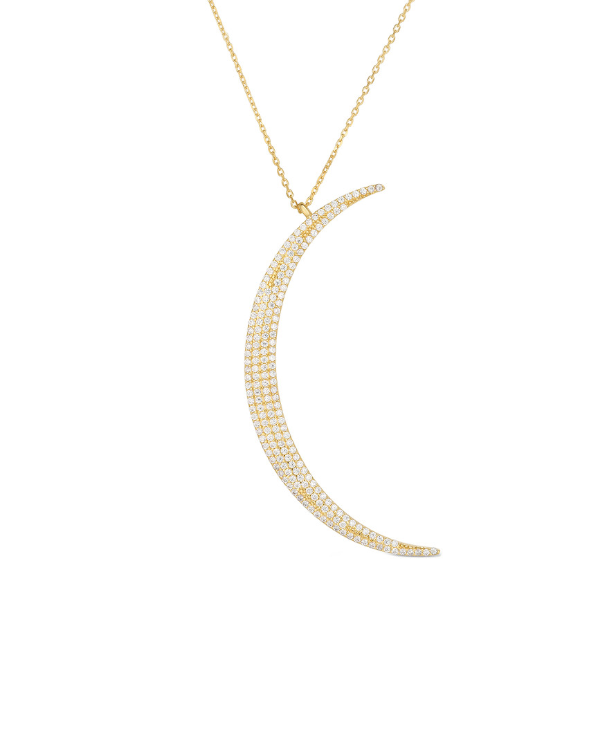 Sphera Milano 18k Gold Over Silver Cz Moon Necklace