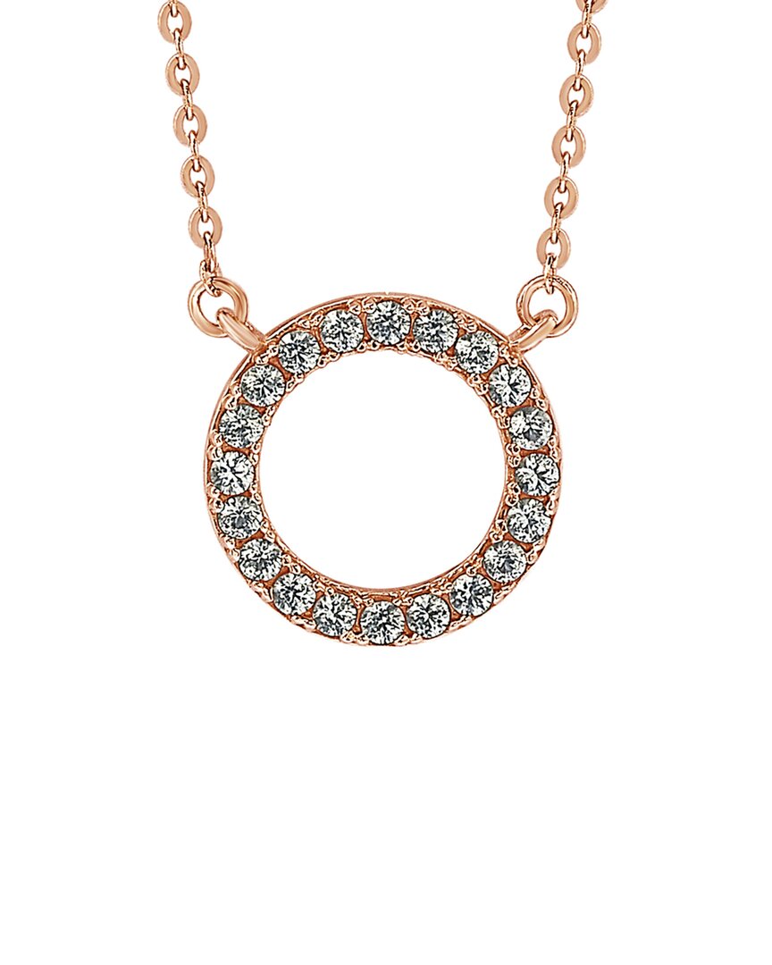 Suzy Levian 14k Rose Gold 0.25 Ct. Tw. Diamond Circle Necklace