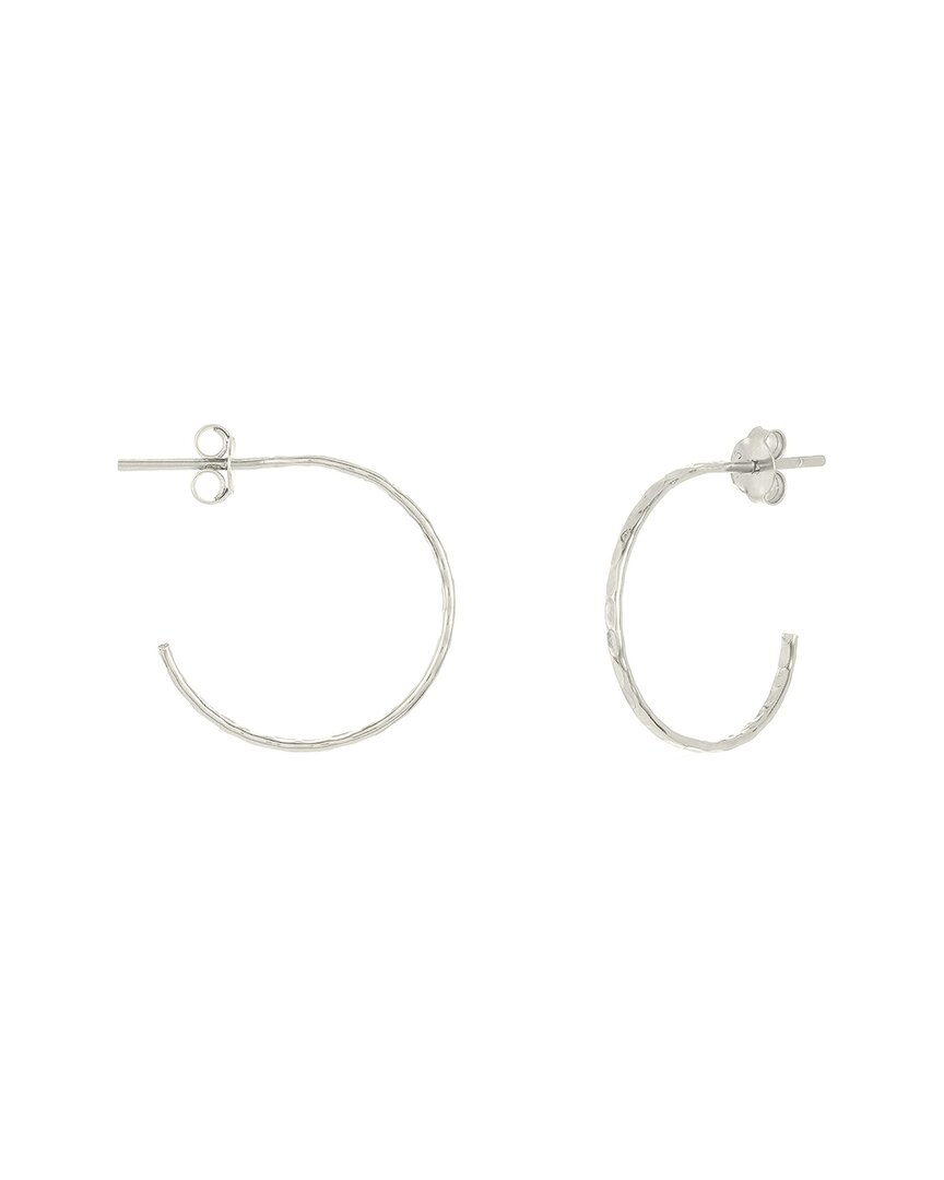 Sterling Forever Silver Mini Hammered Hoops