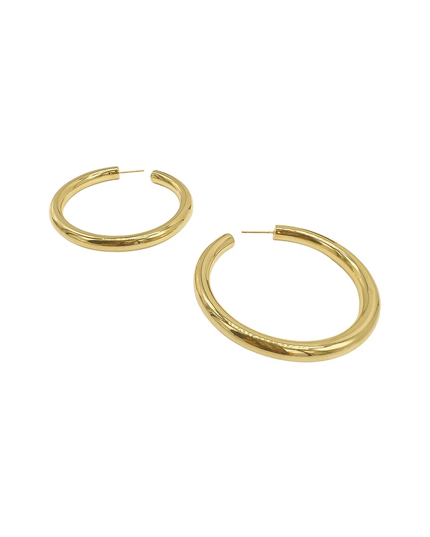 Adornia 14k Plated Water-resistant Extra Thick Tube Hoops In Gold