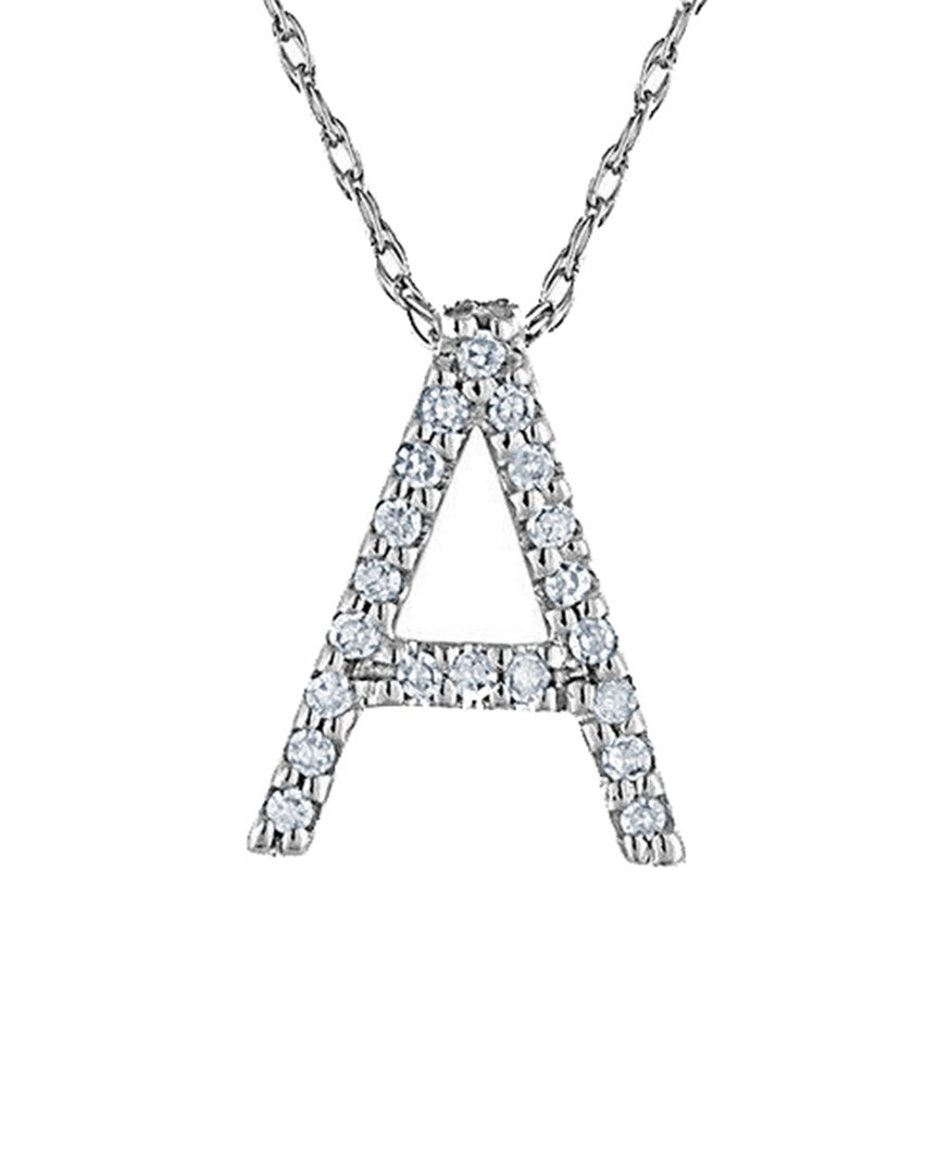Shop Suzy Levian 14k Diamond Initial Letter Necklace (a-z)