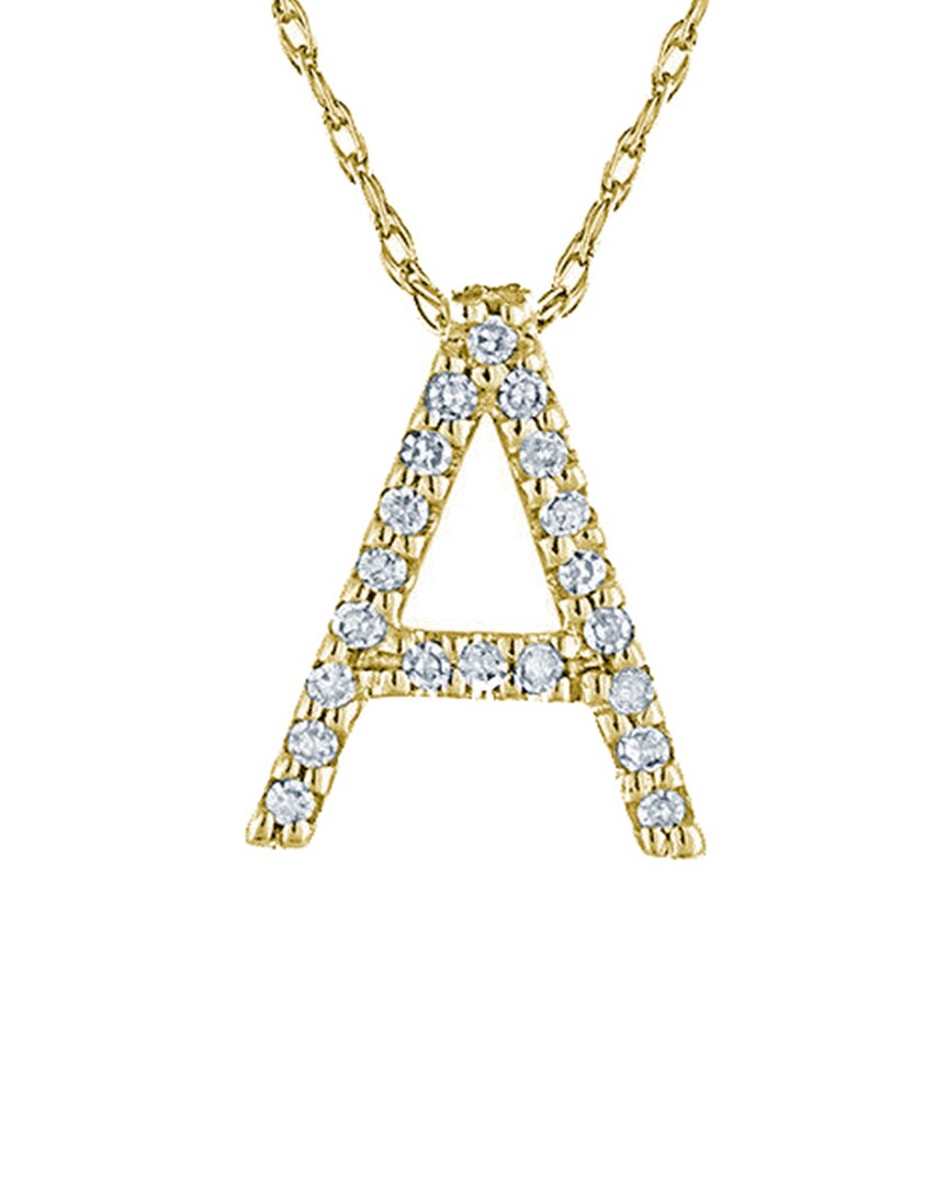 Shop Suzy Levian 14k 0.1 Ct. Tw. Diamond Initial Necklace
