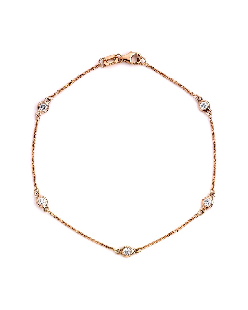 Suzy Levian 14k 0.15 Ct. Tw. Diamond Station Bracelet