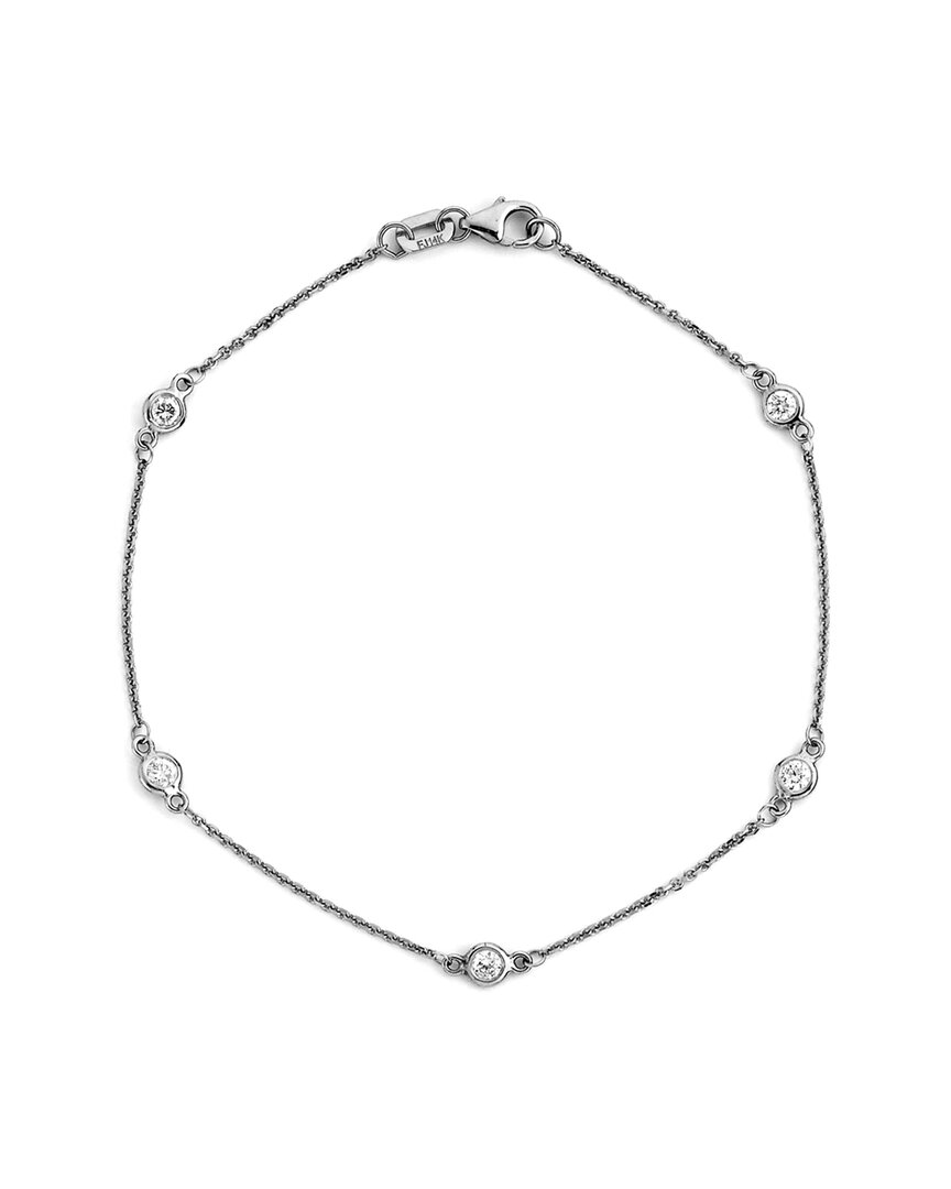 Suzy Levian 14k 0.15 Ct. Tw. Diamond Station Bracelet