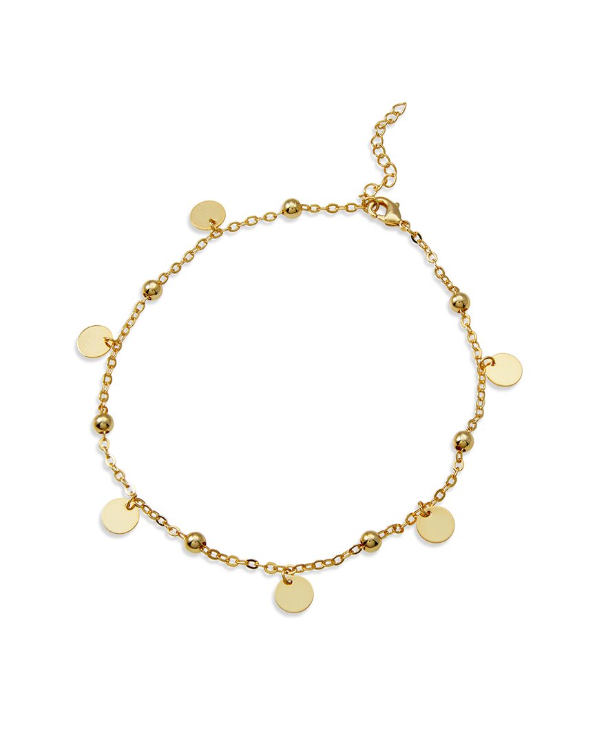 Savvy Cie 18k Plated Cz Moon Anklet