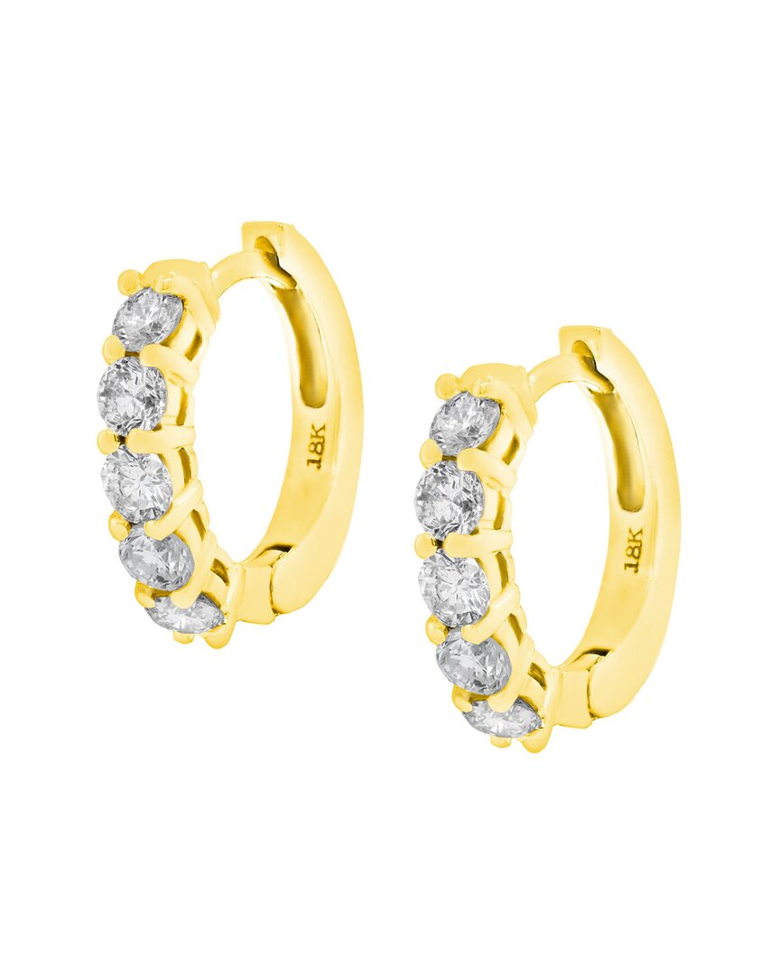 Shop Diana M. Fine Jewelry 18k 1.00 Ct. Tw. Diamond Huggie Earrings