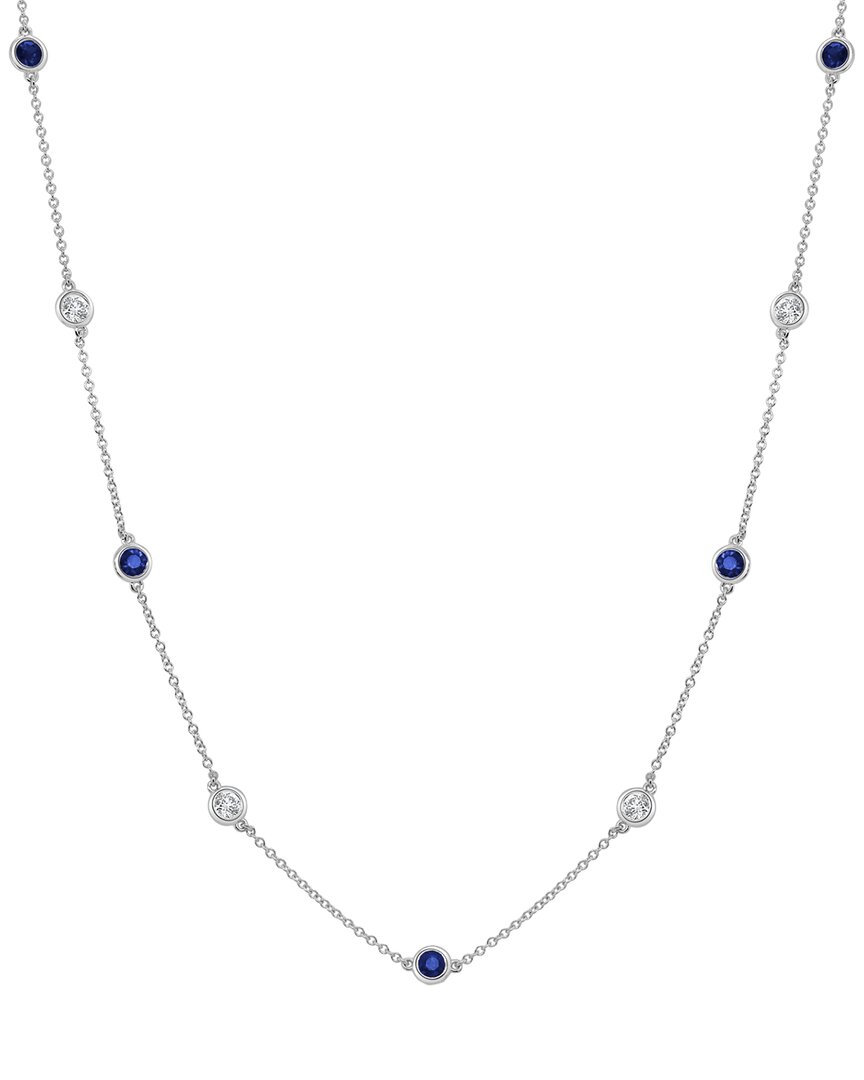 Sabrina Designs 14k 1.56 Ct. Tw. Diamond & Sapphire Station Necklace