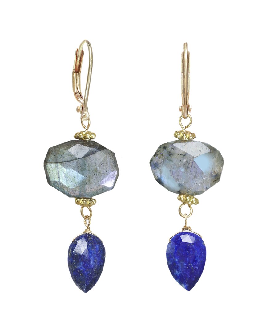 Rachel Reinhardt Gemstone Dangle Earrings In Blue