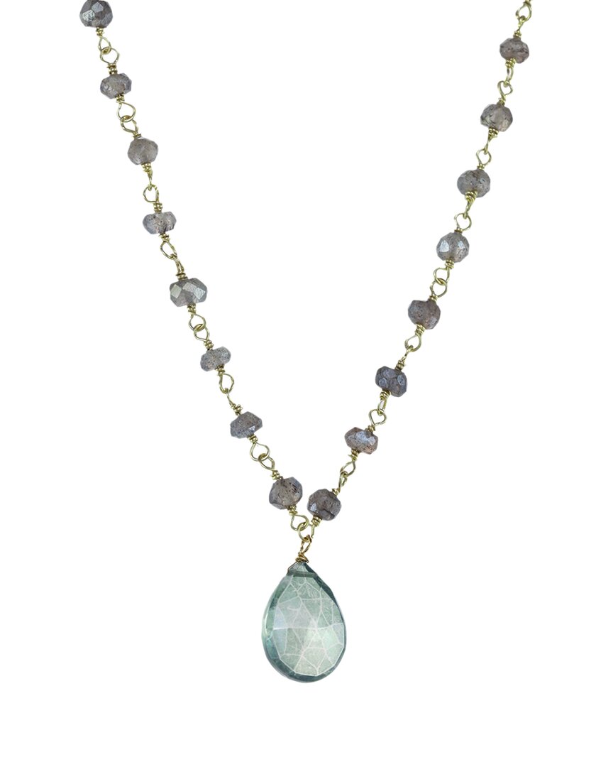 Rachel Reinhardt 14k Over Silver Gemstone Drop Necklace