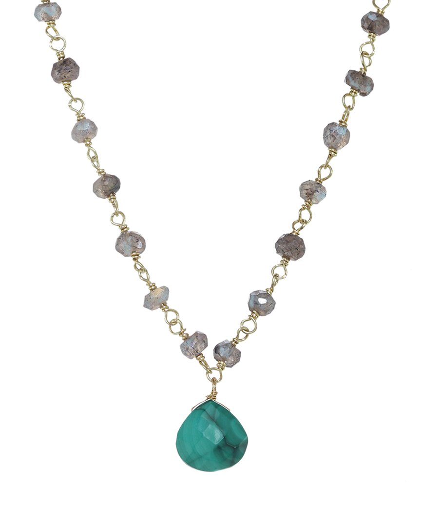 Rachel Reinhardt 14k Over Silver Gemstone Necklace In Multi