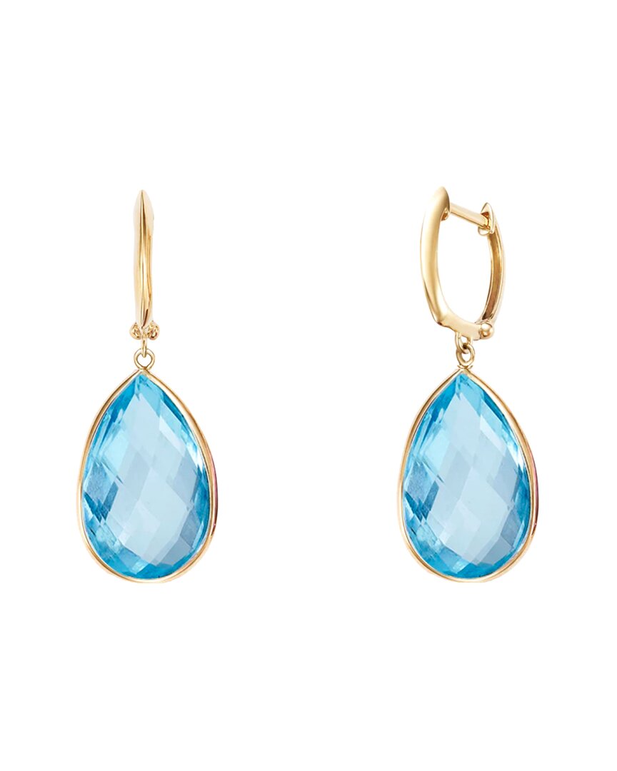 Liv Oliver 18k Plated Drop Earrings In Blue