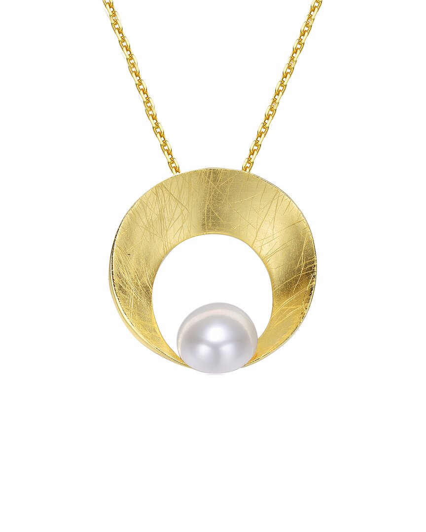 Genevive 14k Over Silver Pearl Pendant Necklace