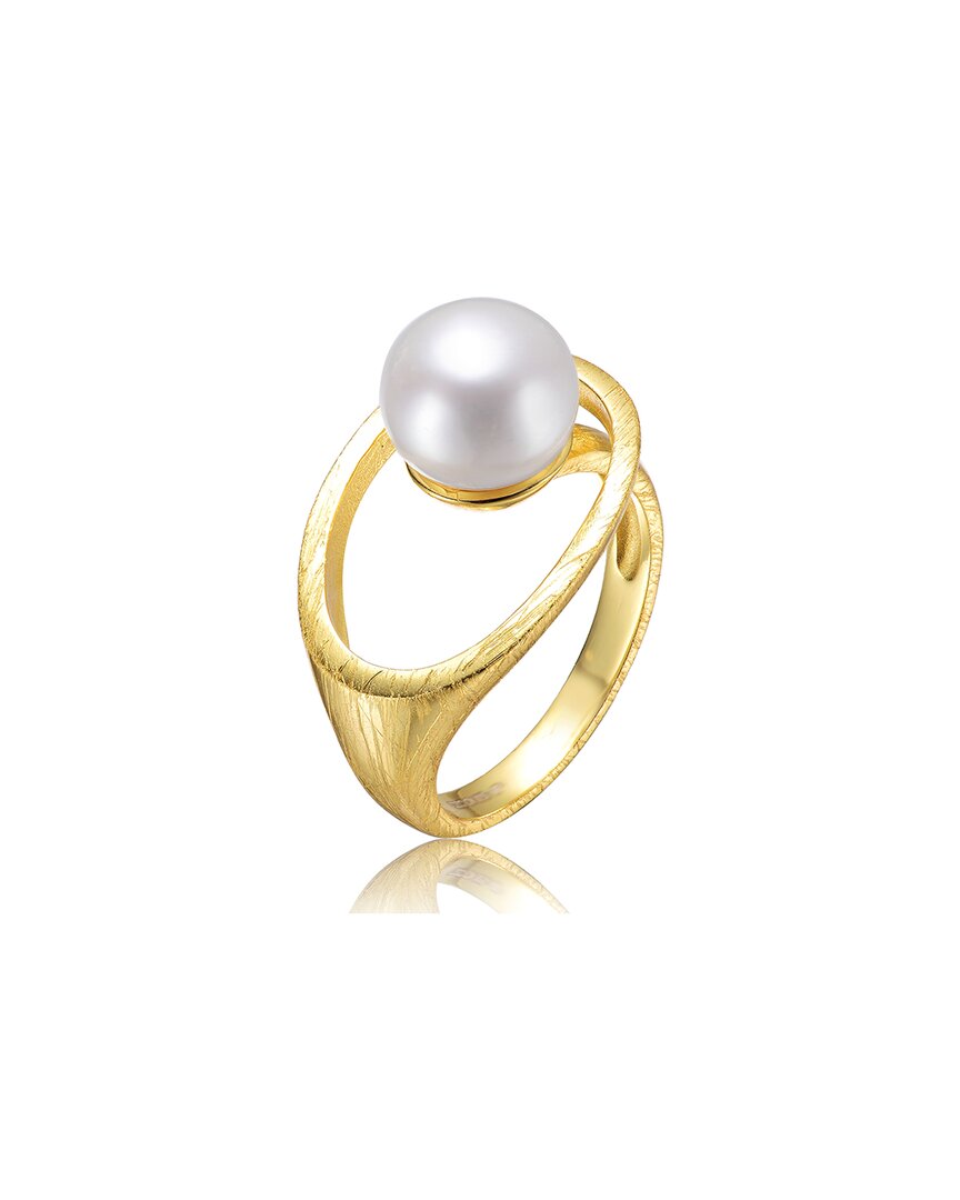 Genevive 14k Over Silver Pearl Ring