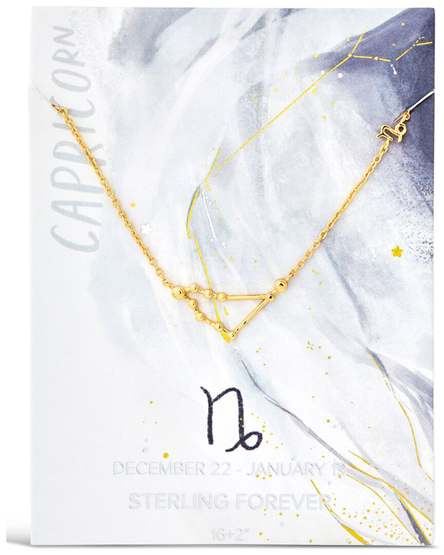 Sterling Forever 14k Plated Capricorn Pendant Necklace