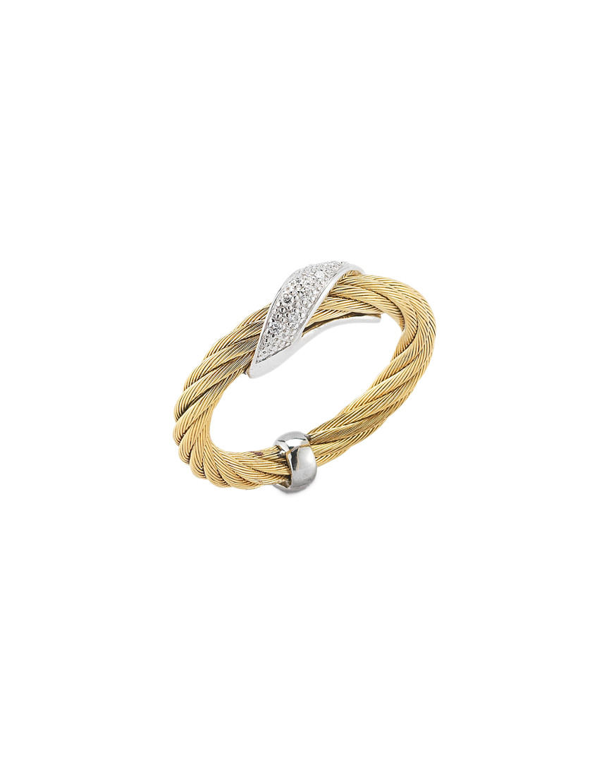 Alor Classique 18k Two-tone & Stainless Steel Diamond Cable Ring In Nocolor