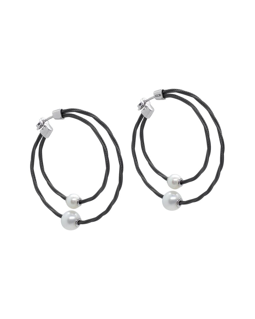 Alor Noir 18k Pearl Earrings In Metallic