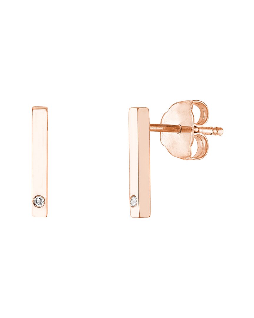 Pure Gold 14k Rose Gold Staple Studs