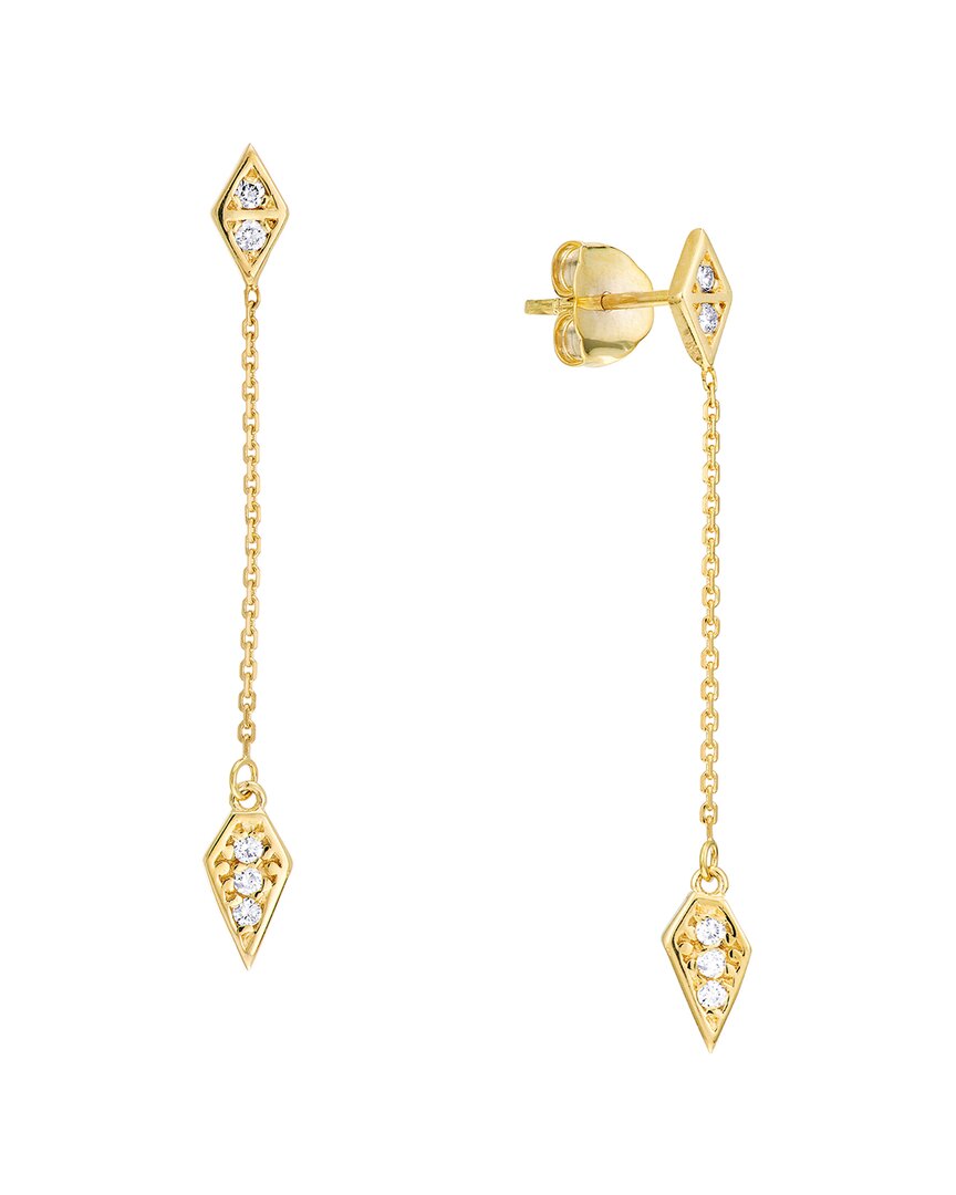 Pure Gold 14k 0.10 Ct. Tw. Diamond Dangle Earrings
