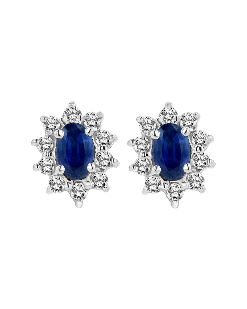 Diana M. Fine Jewelry 14K 0.70 ct. tw. Diamond & Sapphire Earrings