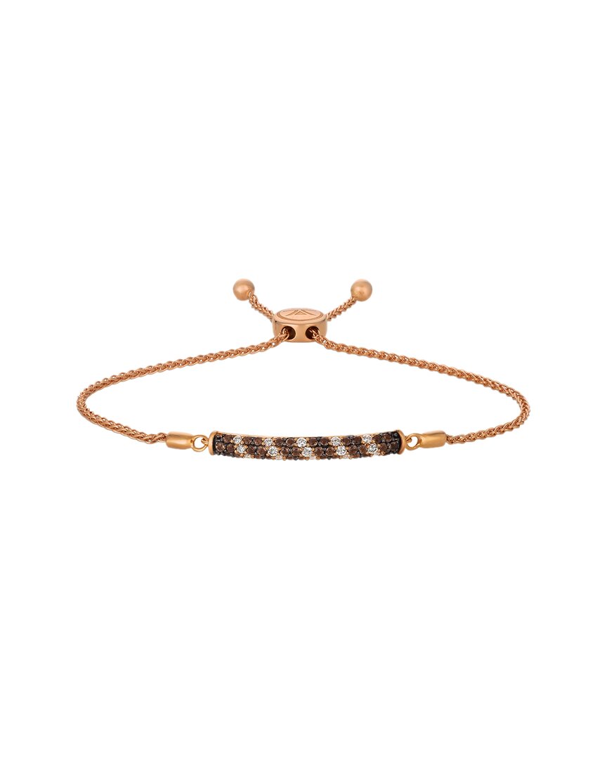 Le Vian Chocolate Quartz 14k Rose Gold 0.71 Ct. Tw. Diamond & Smoky Quartz Bolo Bracelet