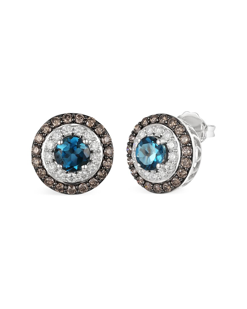 Le Vian Chocolatier 14k 1.92 Ct. Tw. Diamond & London Blue Topaz Earrings