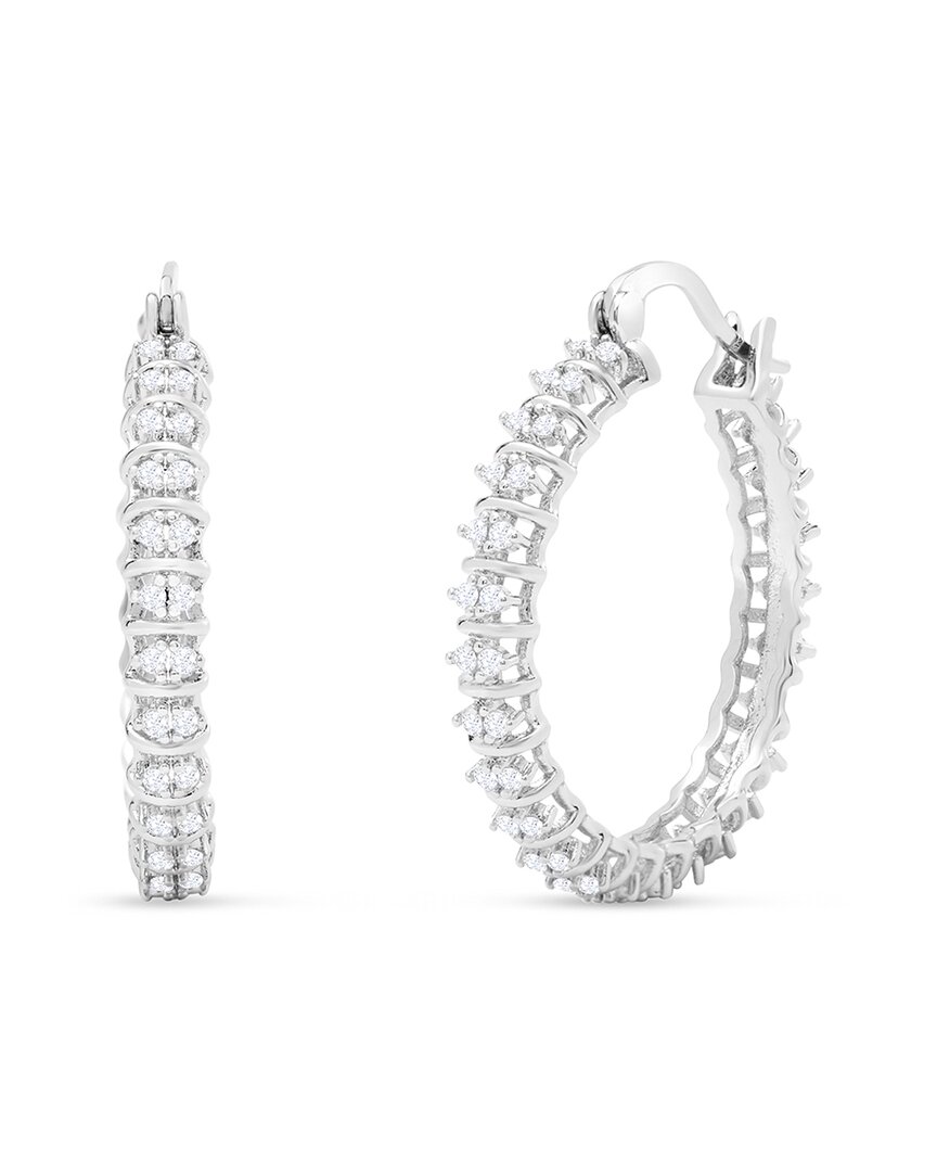 Jaclyn Smith Platinum Plated 0.50 Ct. Tw. Lab-grown Moissanite Earrings In No Color