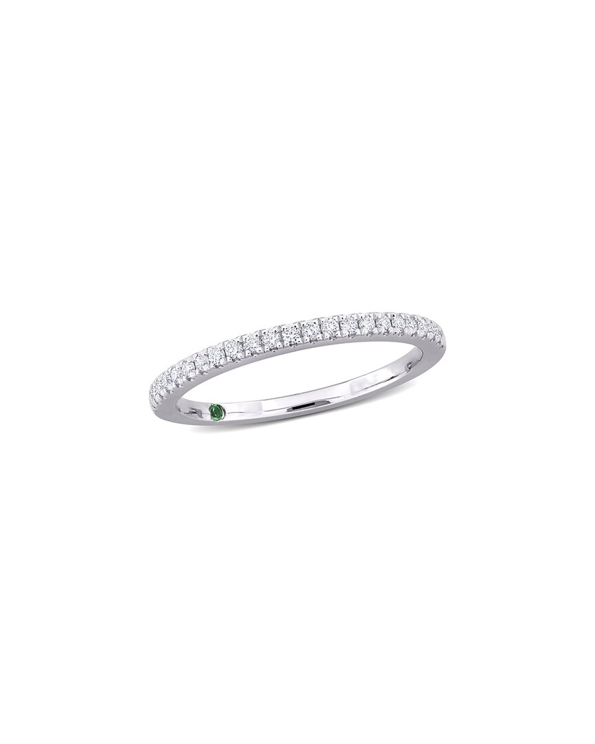 Lab Grown Diamonds 14k 0.19 Ct. Tw. Lab Grown Diamond & Tsavorite Ring