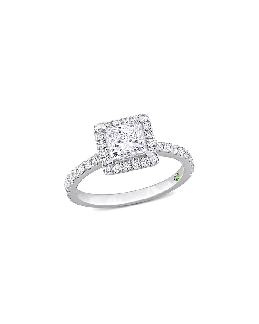 Lab Grown Diamonds 14k 1.51 Ct. Tw. Lab Grown Diamond & Tsavorite Ring In White