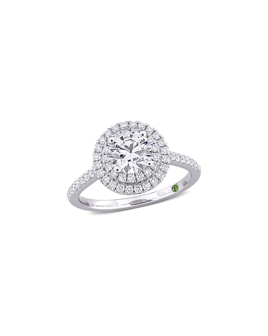 Lab Grown Diamonds 14k 1.47 Ct. Tw. Lab Grown Diamond & Tsavorite Ring In White