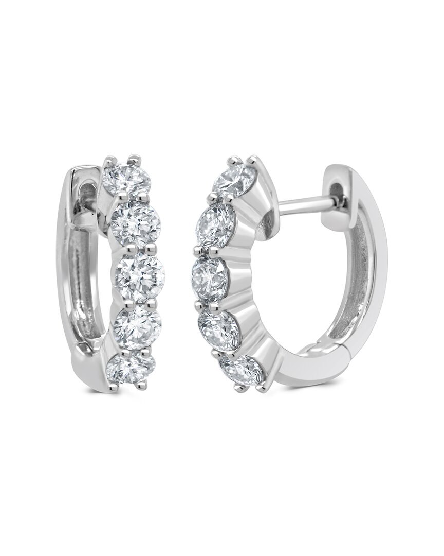 Sabrina Designs 14k 0.83 Ct. Tw. Diamond Huggie Earrings In Metallic