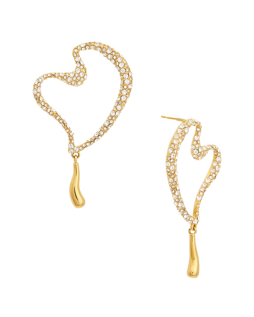 Oscar De La Renta Wire Heart Earrings In Gold