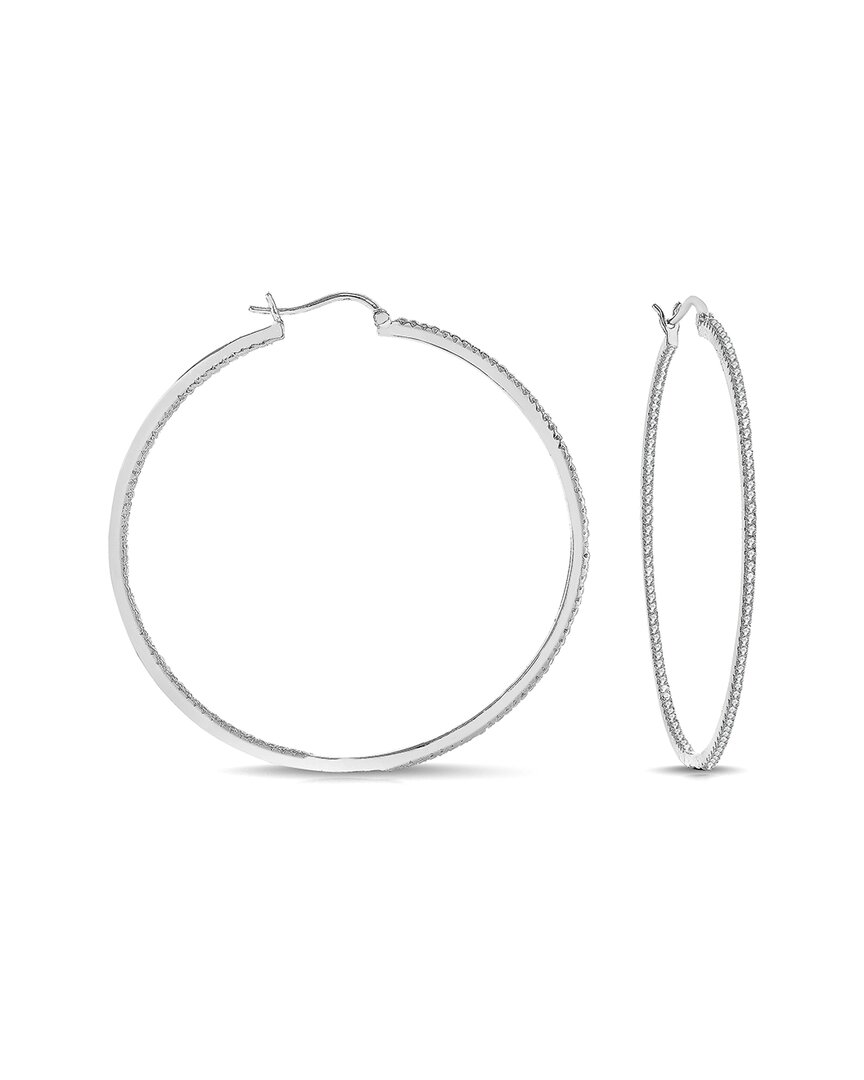 Genevive Plated Cz Inside Out Hoops