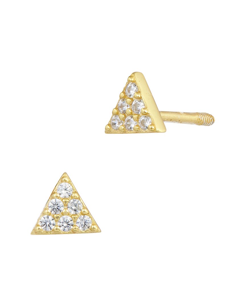 Savvy Cie 18k Over Silver Cz Studs In Gold