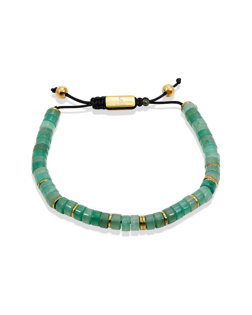 Savvy Cie Jade Adjustable Bracelet In Green