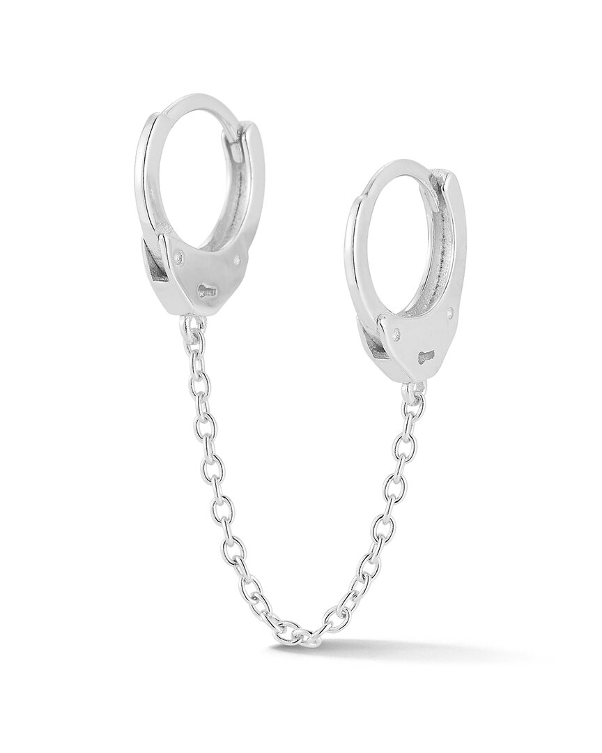 Sphera Milano Silver Double Piercing Earrings In Metallic