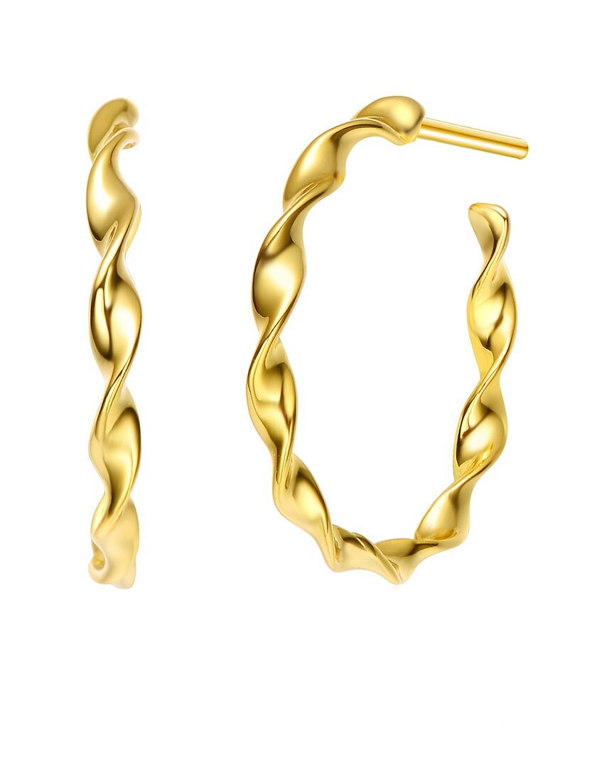 Rachel Glauber 14k Gold Plated Open Hoop In Gold-tone