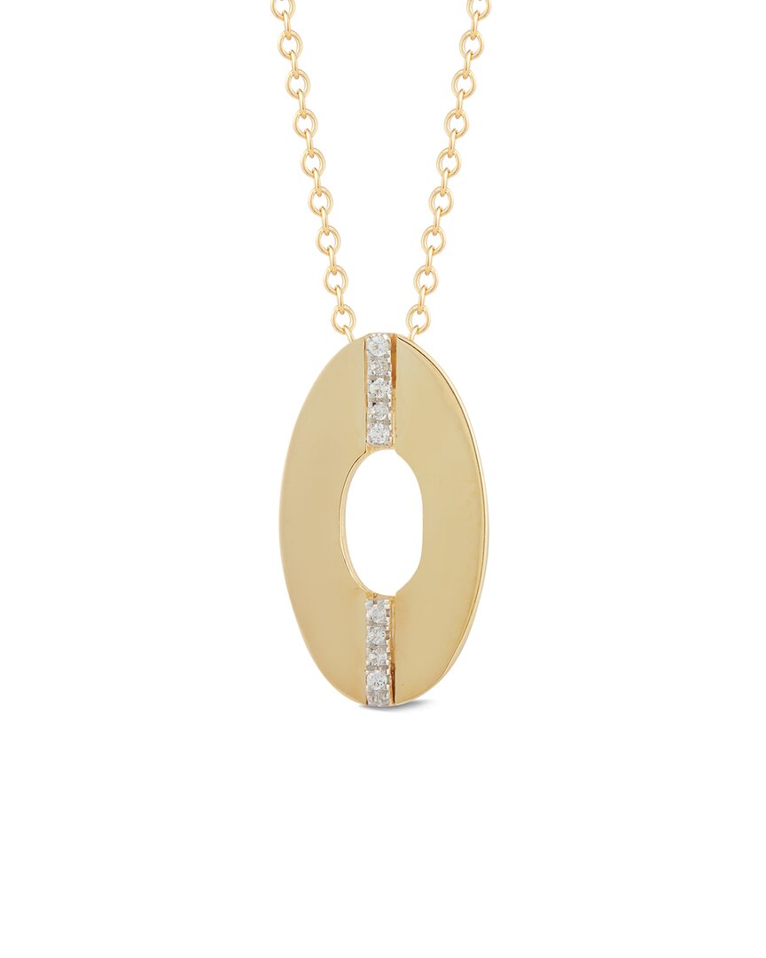 I. Reiss 14k Small Open Oval Necklace