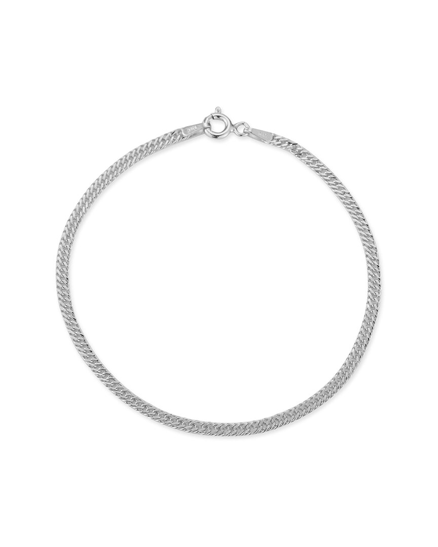 Glaze Jewelry Rhodium Plated Double Curb Link Bracelet