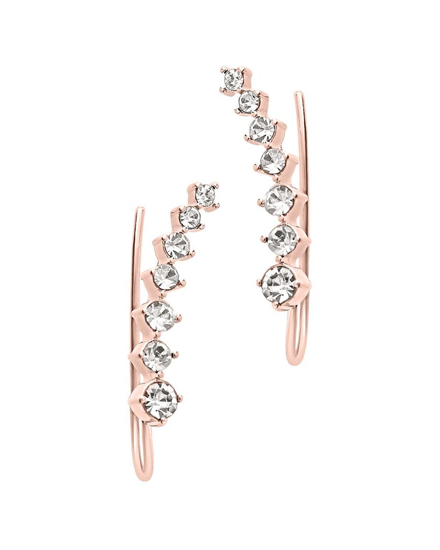 Shop Sterling Forever 14k Rose Gold Plated Cz Graduated Crawler Earrings