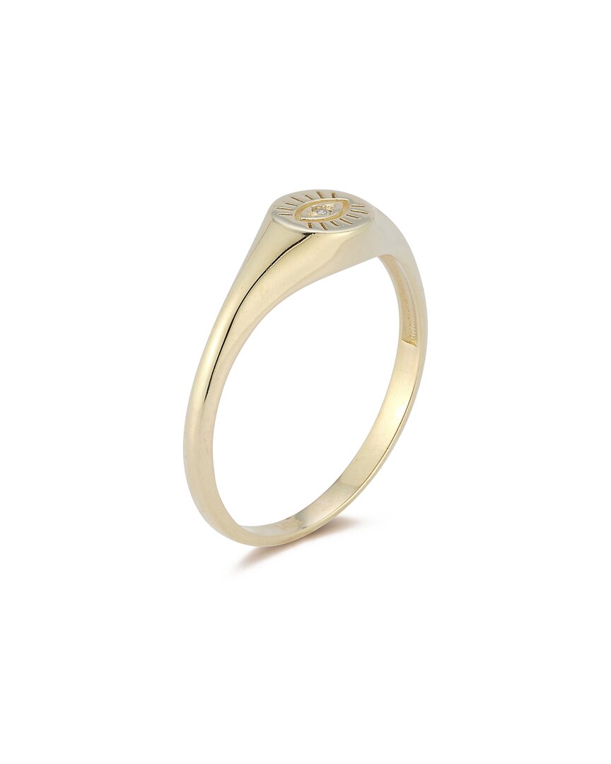 Ember Fine Jewelry 14K 0.01 ct. tw. Diamond Eye Signet Ring