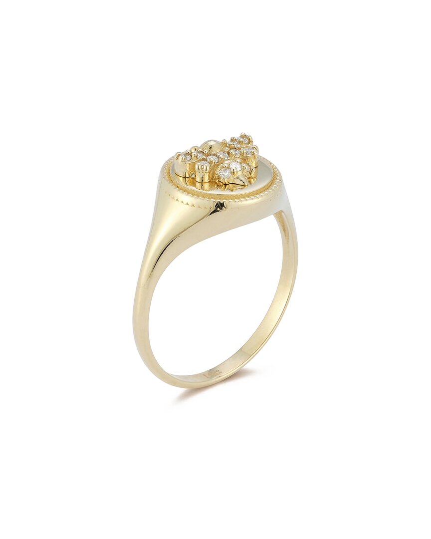 Ember Fine Jewelry 14K 0.08 ct. tw. Diamond Bee Signet Ring