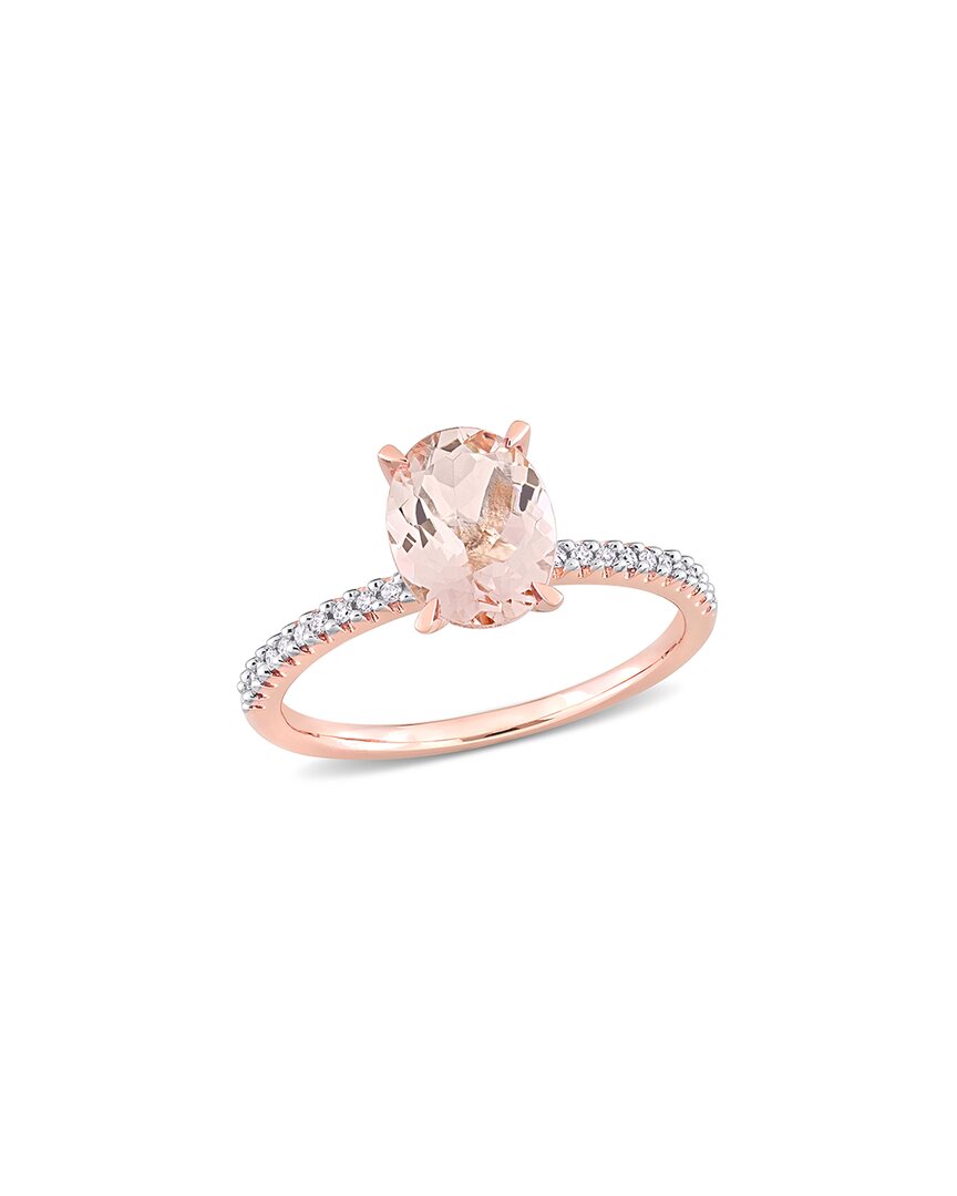 Rina Limor 14k Rose Gold 1.79 Ct. Tw. Diamond & Morganite Floral Ring