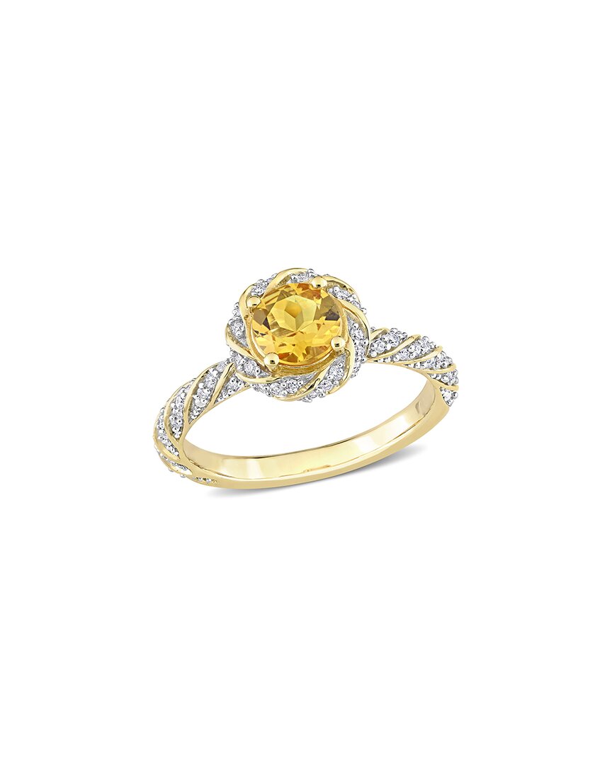 Rina Limor 14k 1.01 Ct. Tw. Diamond & Citrine Ring