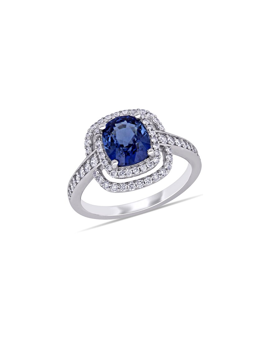 Rina Limor 14k 2.96 Ct. Tw. Diamond & Blue Sapphire Ring
