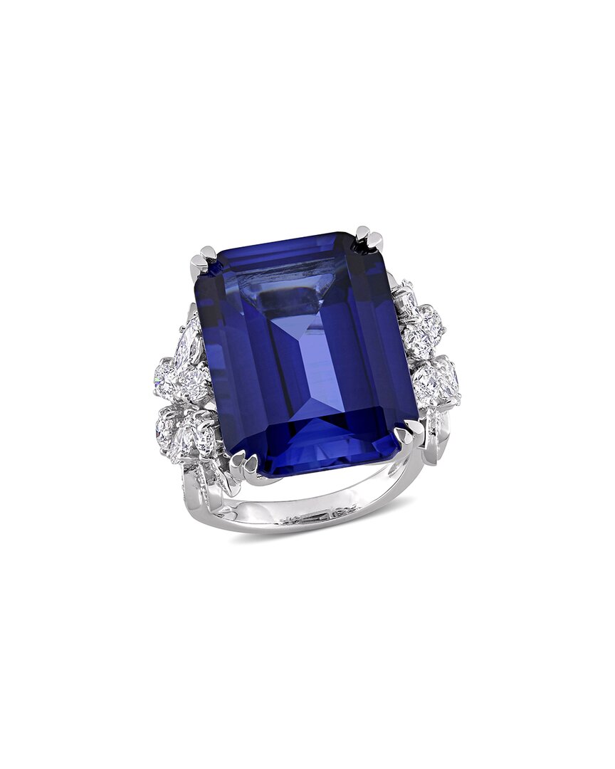 Rina Limor 14k 28.76 Ct. Tw. Diamond & Sapphire Halo Ring
